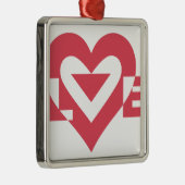 Cool Love Graphic, Cherry Pink Metalen Ornament (Rechts)