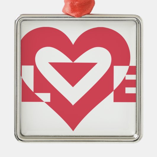 Cool Love Graphic, Cherry Pink Metalen Ornament (Voorkant)