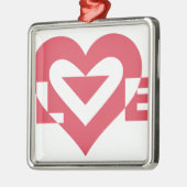 Cool Love Graphic, Cherry Pink Metalen Ornament (Links)