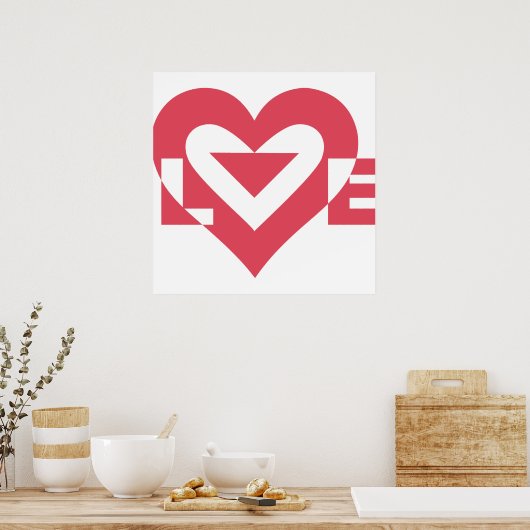 Cool Love Graphic, Cherry Pink Poster (Keuken)