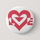 Cool Love Graphic, Cherry Pink Ronde Button 5,7 Cm (Voorkant)