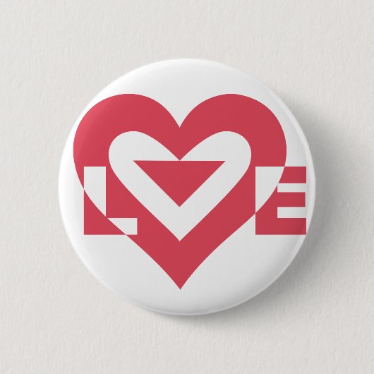 Cool Love Graphic, Cherry Pink Ronde Button 5,7 Cm (Voorkant)