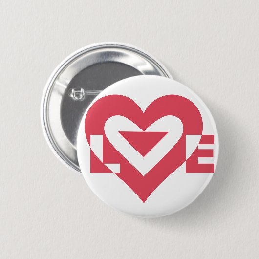 Cool Love Graphic, Cherry Pink Ronde Button 5,7 Cm (Voorkant /achterkant)