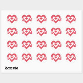 Cool Love Graphic, Cherry Pink Ronde Sticker (Vel)