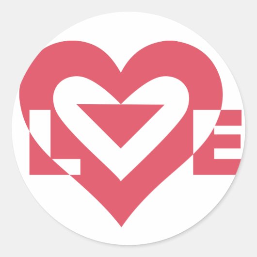 Cool Love Graphic, Cherry Pink Ronde Sticker (Voorkant)