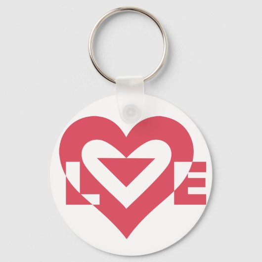 Cool Love Graphic, Cherry Pink Sleutelhanger (Voorkant)