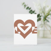 Cool Love Graphic, Mocha Brown Briefkaart (Staand voorkant)
