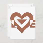 Cool Love Graphic, Mocha Brown Briefkaart (Voorkant / Achterkant)
