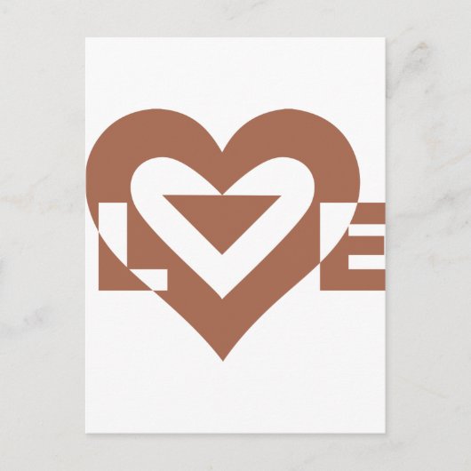 Cool Love Graphic, Mocha Brown Briefkaart (Voorkant)