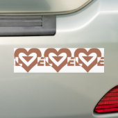 Cool Love Graphic, Mocha Brown Bumpersticker (Op auto)