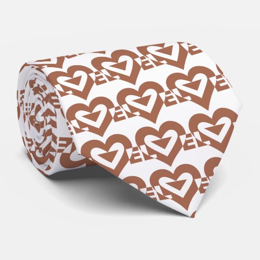 Cool Love Graphic, Mocha Brown Stropdas (Opgerold)