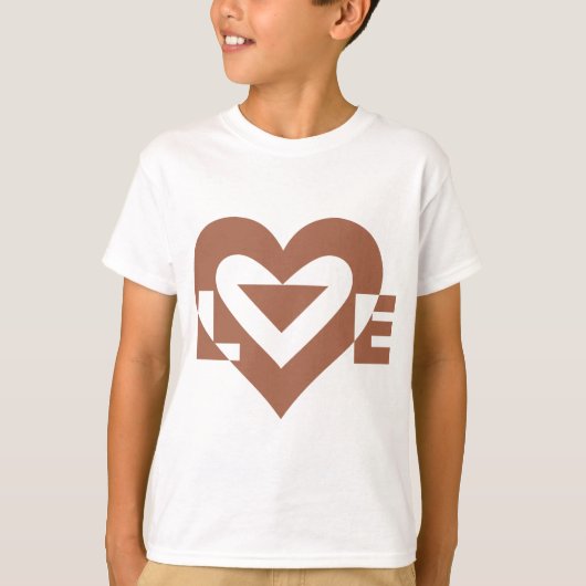 Cool Love Graphic, Mocha Brown T-shirt (Voorkant)
