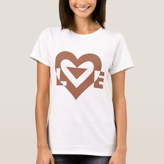 Cool Love Graphic, Mocha Brown T-shirt (Voorkant)
