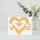Cool Love Graphic, Oranje Briefkaart (Staand voorkant)