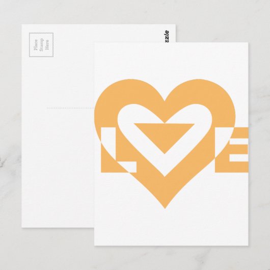 Cool Love Graphic, Oranje Briefkaart (Voorkant / Achterkant)