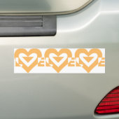 Cool Love Graphic, Oranje Bumpersticker (Op auto)