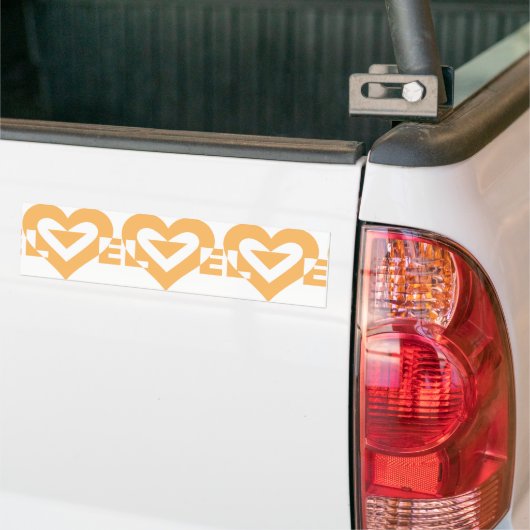 Cool Love Graphic, Oranje Bumpersticker (Op Truck)