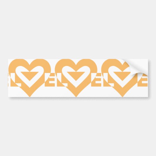 Cool Love Graphic, Oranje Bumpersticker (Voorkant)