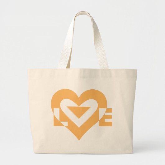 Cool Love Graphic, Oranje Grote Tote Bag (Voorkant)