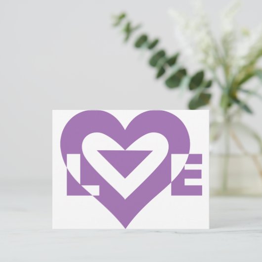 Cool Love Graphic, Paars Briefkaart (Staand voorkant)