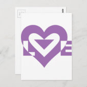 Cool Love Graphic, Paars Briefkaart (Voorkant / Achterkant)