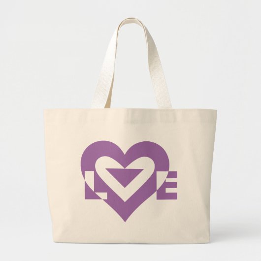 Cool Love Graphic, Paars Grote Tote Bag (Voorkant)