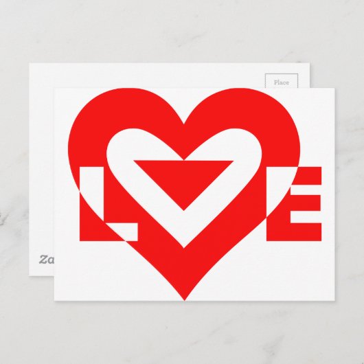 Cool Love Graphic, Red Briefkaart (Voorkant / Achterkant)