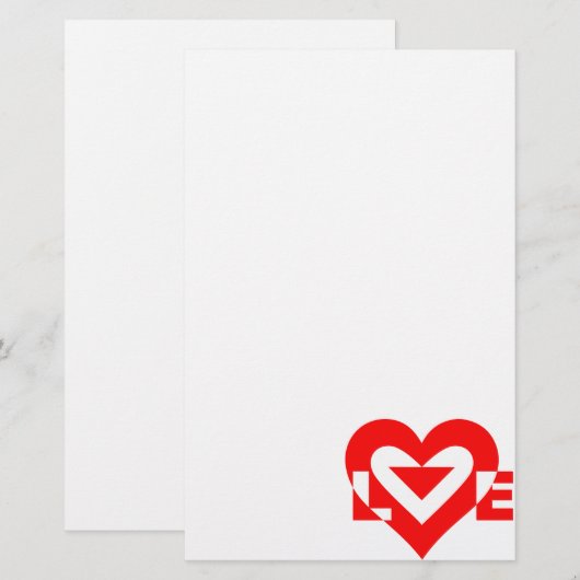 Cool Love Graphic, Red Briefpapier (Voorkant / Achterkant)