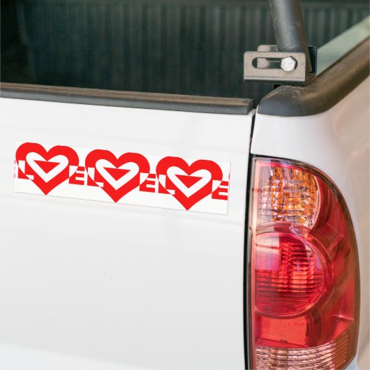 Cool Love Graphic, Red Bumpersticker (Op Truck)