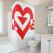 Cool Love Graphic, Red Douchegordijn (In situ)