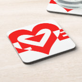 Cool Love Graphic, Red Drankjes Onderzetter (Linkerzijde)