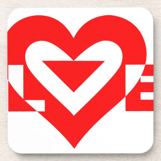 Cool Love Graphic, Red Drankjes Onderzetter (Voorkant)