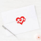 Cool Love Graphic, Red Hart Sticker (Envelop)