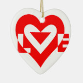 Cool Love Graphic, Red Keramisch Ornament (Rechts)