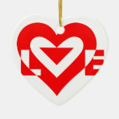 Cool Love Graphic, Red Keramisch Ornament (Voorkant)