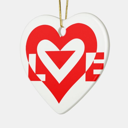 Cool Love Graphic, Red Keramisch Ornament (Links)
