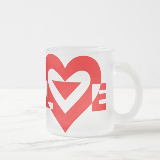 Cool Love Graphic, Red Matglas Koffiemok (Rechts)