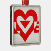 Cool Love Graphic, Red Metalen Ornament (Rechts)