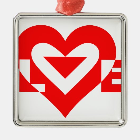 Cool Love Graphic, Red Metalen Ornament (Voorkant)
