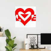 Cool Love Graphic, Red Poster (Thuiskantoor)
