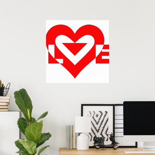 Cool Love Graphic, Red Poster (Thuiskantoor)