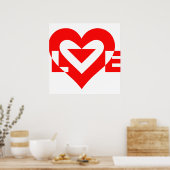 Cool Love Graphic, Red Poster (Keuken)