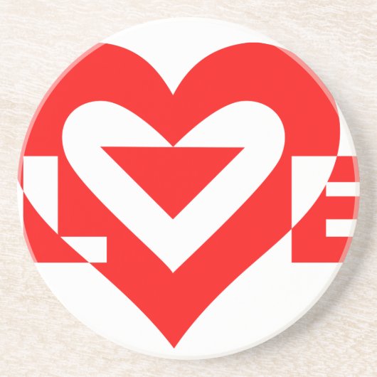 Cool Love Graphic, Red Zandsteen Onderzetter (Voorkant)