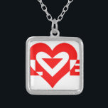 Cool Love Graphic, Red Zilver Vergulden Ketting<br><div class="desc">Aangepast ontwerp voor grafische logo. LACHT rood op.</div>