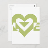 Cool Love Graphic, Sage Green Briefkaart (Voorkant / Achterkant)