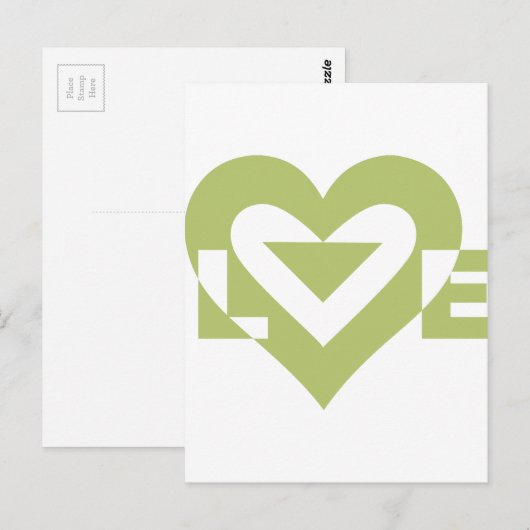 Cool Love Graphic, Sage Green Briefkaart (Voorkant / Achterkant)