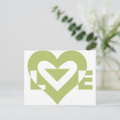 Cool Love Graphic, Sage Green Briefkaart (Staand voorkant)