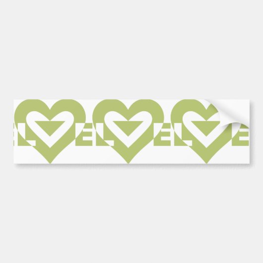 Cool Love Graphic, Sage Green Bumpersticker (Voorkant)