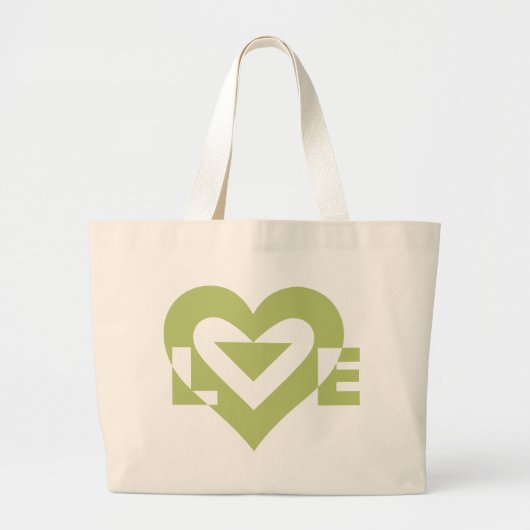 Cool Love Graphic, Sage Green Grote Tote Bag (Voorkant)