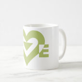 Cool Love Graphic, Sage Green Koffiemok (Voorkant rechts)